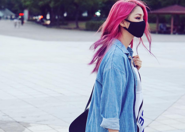 Korean girl hairstyle  red hair