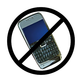 cell phone with banned sign