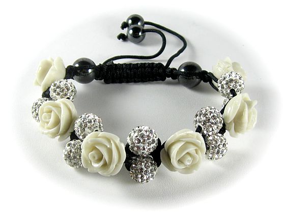 Bracelet With White Rose2