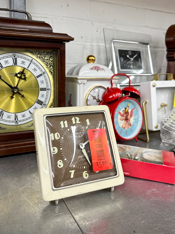 antique clock from thrift store