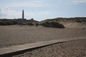 Trafalgar lighthouse from Caños de Meca beach