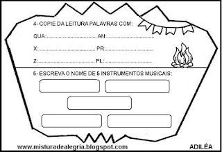 Leitura e interpretação alfabetização,festa junina