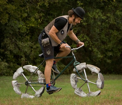  Todd Kundla rides his Shoe Bike