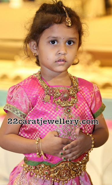 Pretty Kid in Heavy Nakshi Necklace