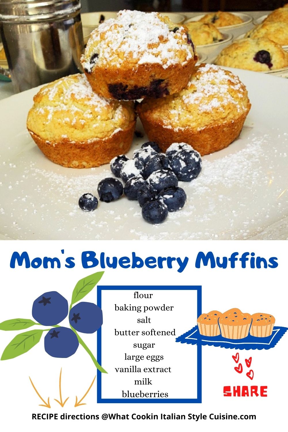 pin for later on how to make the best ever blueberry muffins from scratch