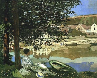 Claude Monet - River Scene at Bennecourt, Seine