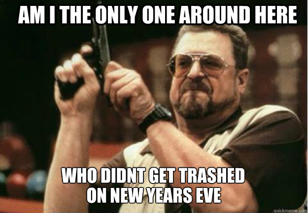  AM I THE ONLY ONE AROUND HERE WHO DID NOT GET TRASHED ON NEW YEAR EVE