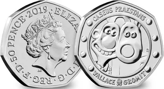 United Kingdom 50 pence 2019 - Wallace & Gromit