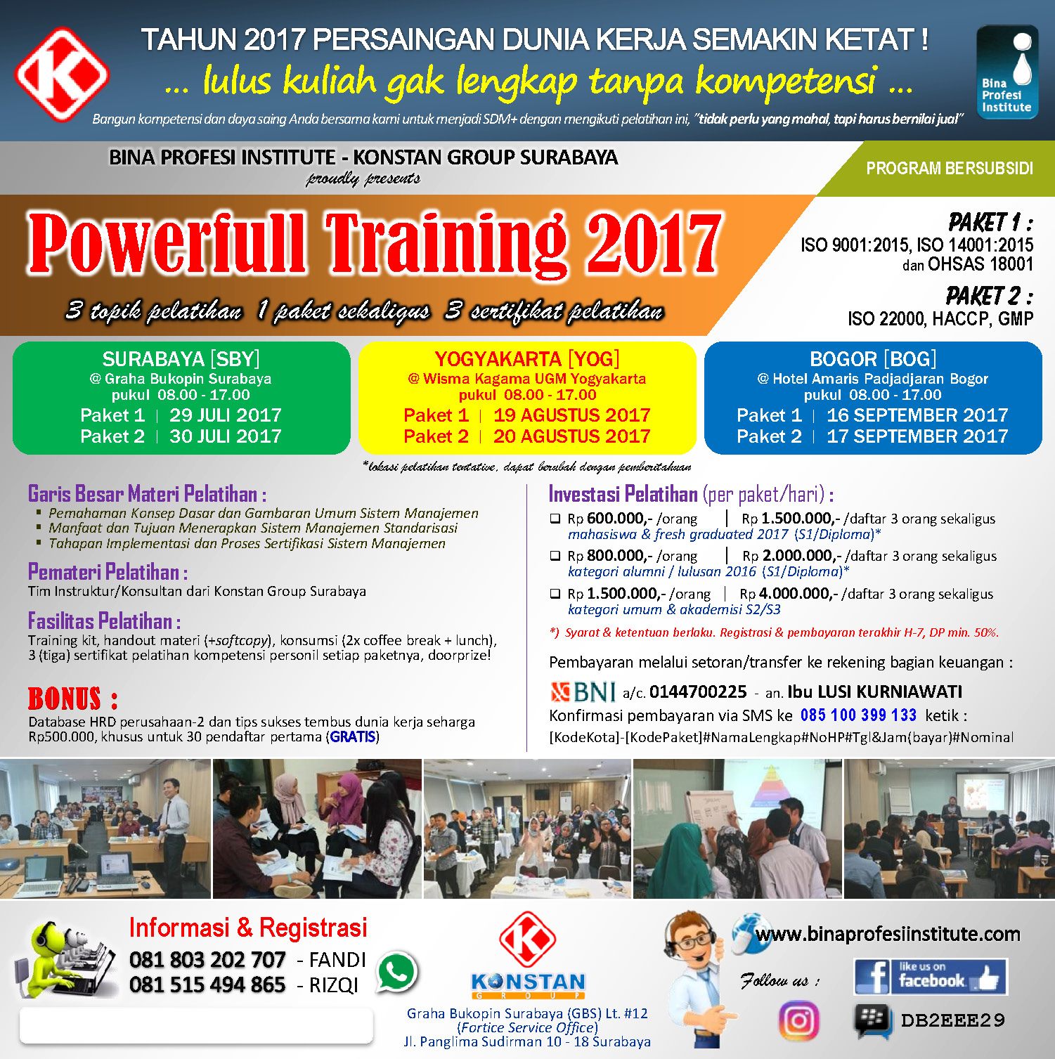 Pelatihan  Training  Coaching  Workshop  Seminar 