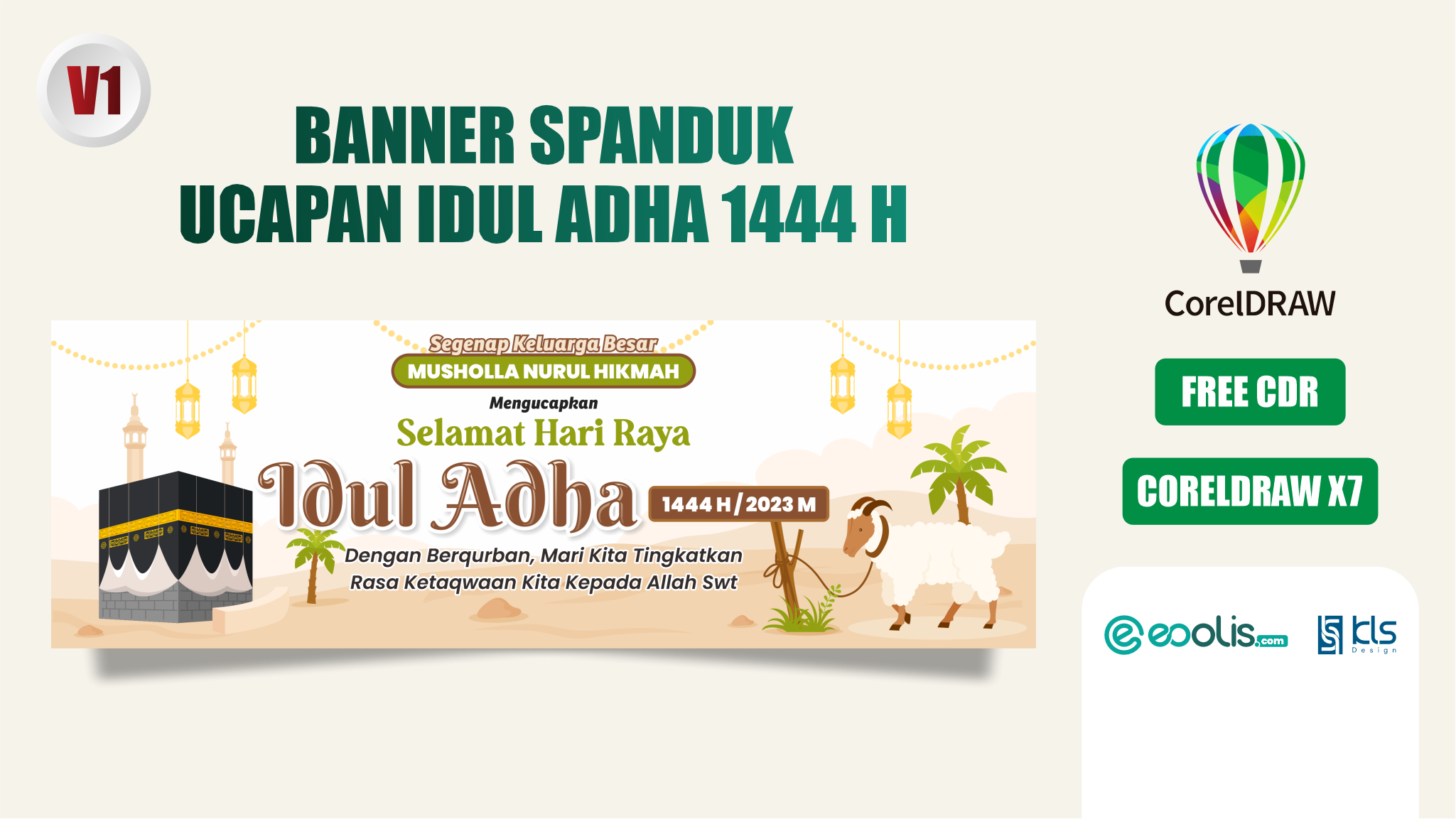 Desain Banner Idul Adha 1444 H / 2023 M Versi 1 - eoolis.com