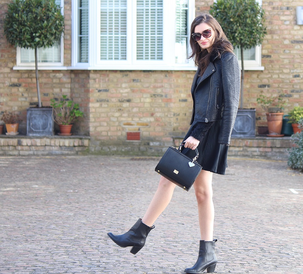 Skater dress with boots