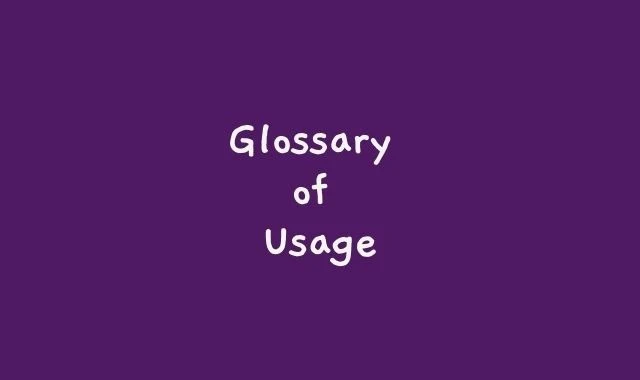 Glossary of Usage
