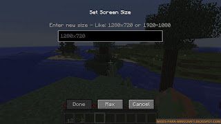 ScreenSize Mod para Minecraft 1.7.10