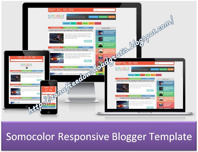 Somocolor Responsive Blogger Template