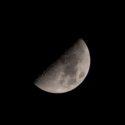 quarter moon with 300mm lens