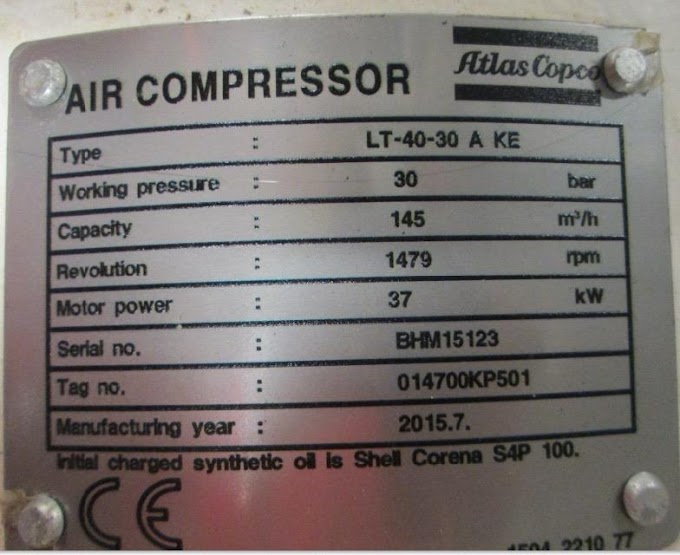  ATLAS LT-40-30 A KE AIR COMPRESSOR