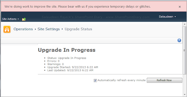 SharePoint 2013 Upgrade Progress