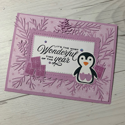 Christmas card idea using a Penguine from the Stampin' Up! Penguin Place Stamp Set