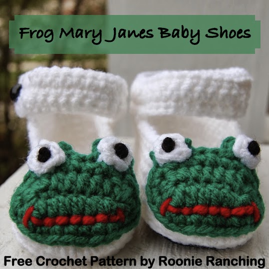 free Roonie 8 month   Frog old Shoes Baby  shoes  crochet Janes pattern Ranching  Mary for