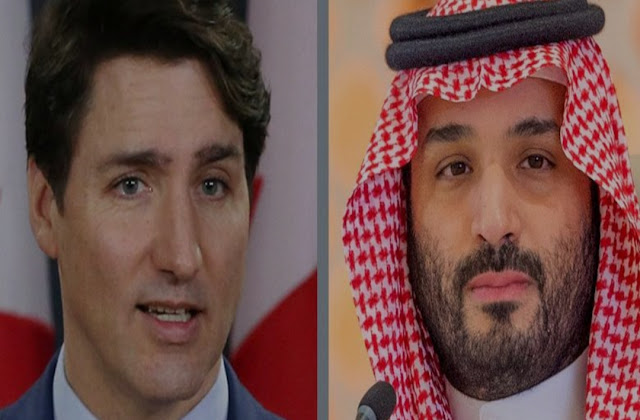 Canadian Prime Minister Justin Trudeau (left) and Saudi Crown Prince Mohammed bin Salman (right). (DW INDONESIA)