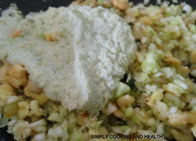 Adding coconut mixture