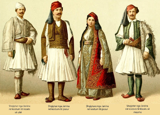 Albanians from Ioannina in low, middle and high class traditional clothing