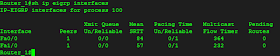 hasil perintah show ip eigrp interfaces