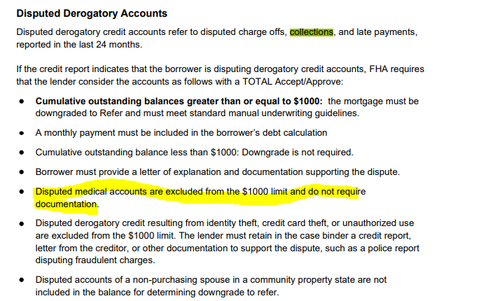 Disputed Accounts On Credit Report and how it effects FHA Loans