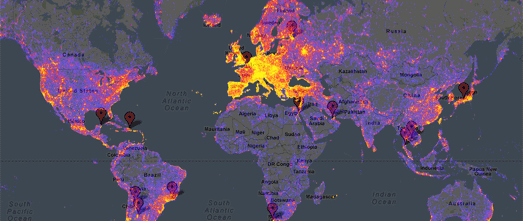  Google Map shows a heatmap of the close photographed places based on photographs submitted New World Tourism Heatmaps