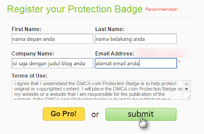 memasang badges DMCA untuk blogger