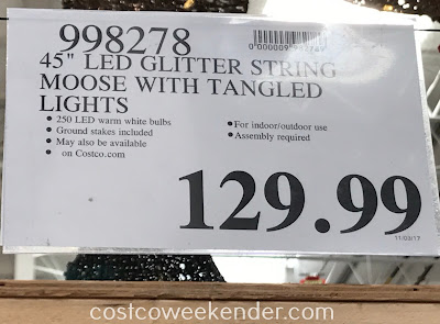 Costco 998278 - Deal for the 45in LED Glitter String Moose with Tangled Lights at Costco