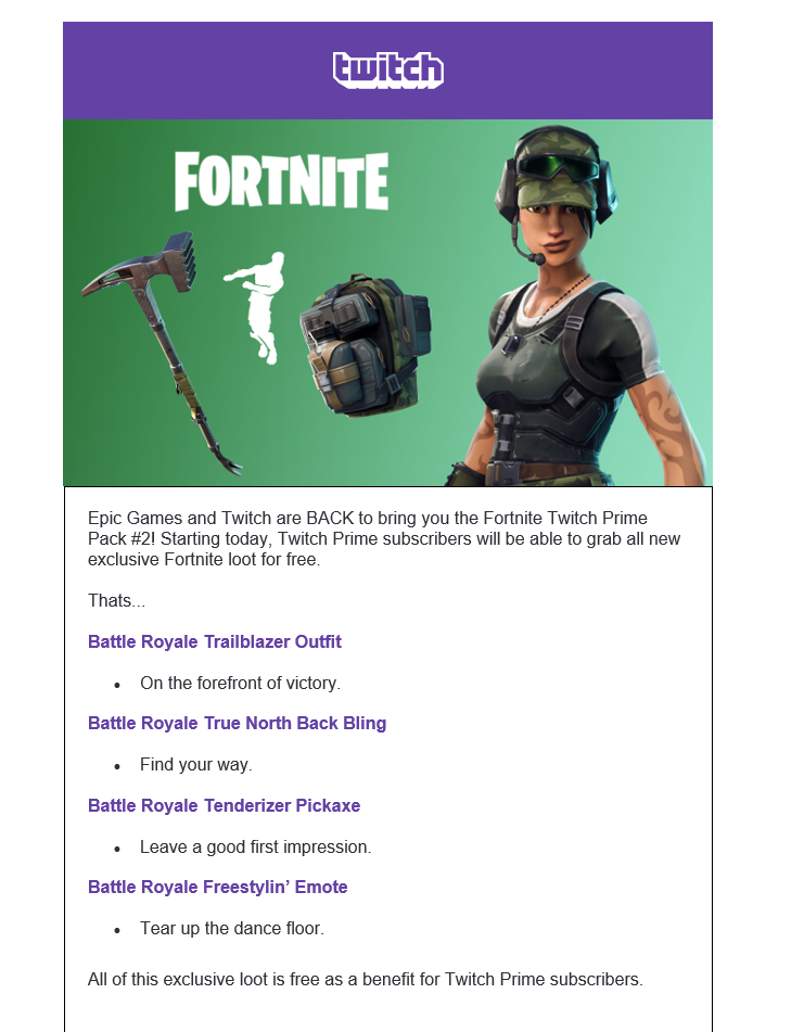 Twitch Prime Pack 2 Get Free Exclusive Fortnite Loot