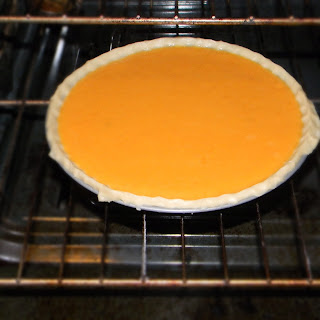 Uncooked Sweet Potato Pie - Heading Into the Oven