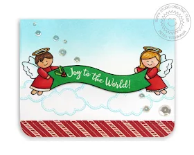 Sunny Studio Stamps: Little Angels Joy To The World Christmas Card by Mendi Yoshikawa