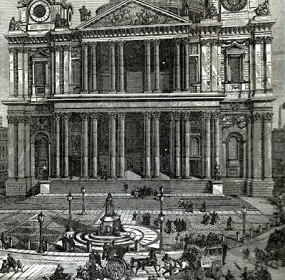 Engraving of St Paul's Cathedral from 1880s