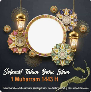 Kumpulan gambar, background, bingkai foto & stiker twibbon tahun baru islam 1443 hijriah