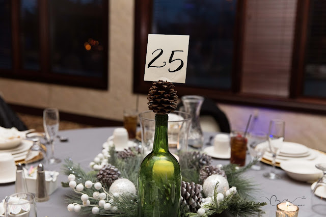 table display for winter wedding at Italian American Cultural Center in Clinton Township