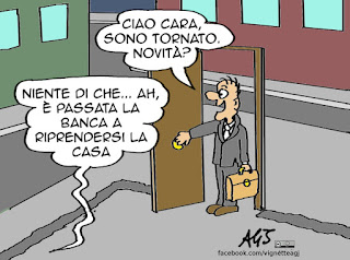 casa, mutuo, banche, pignorare, satira, vignetta