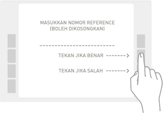 Masukkan no referensi, bisa no berapa saja dan bisa juga dikosongkan. Kemudian tekan tombol “Tekan Jika Benar”