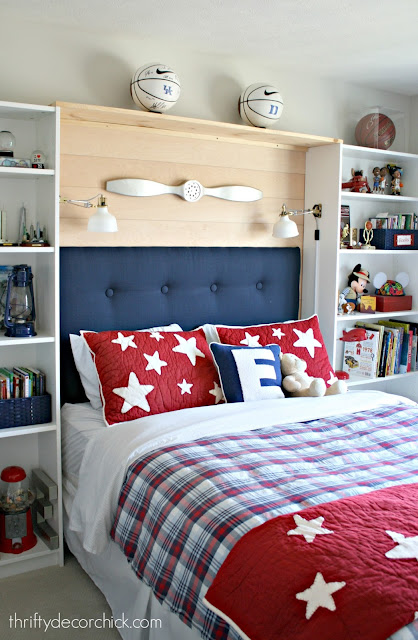 Creating a bed nook with bookcases