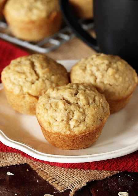 Plate of 3 Oatmeal Muffins Image