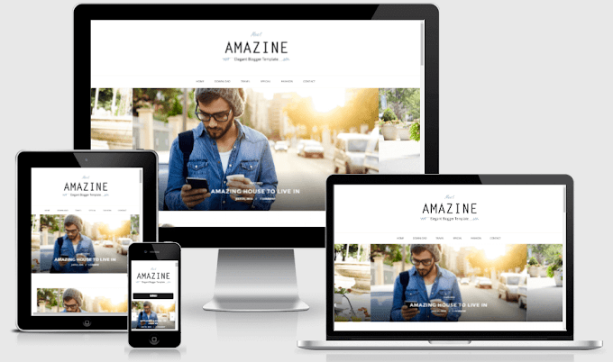 Download Amazine Responsive Elegant Blogger Template