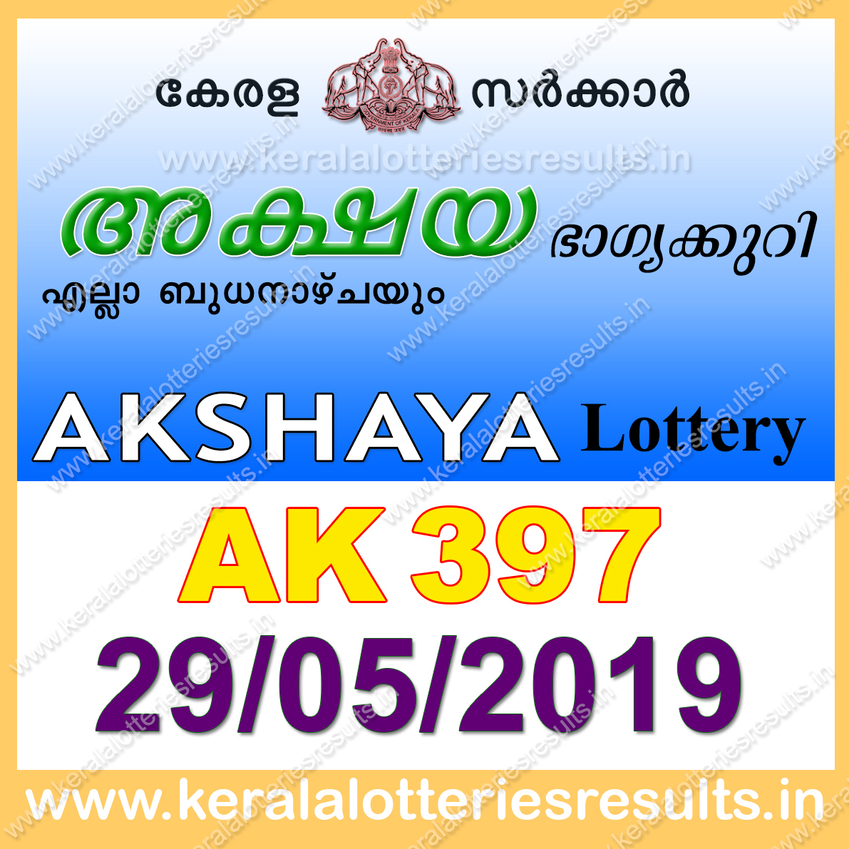 Kerala Lottery Result; 29-05-2019 "Akshaya Lottery Results 