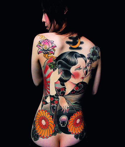 Body painting: style Japanese women