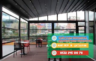 Cafe Cam sistemleri, giyotinli cam sistemleri, Cam ile kapama. MAVİ CAM 0532 245 00 78  Cam ile Kapatma, Cam Kapatma Uygulayıcısı, Mavi Cam, 0532 245 00 78  Kış bahçesi, Kısaca; Cam vb. örtü ile çevrelenmiş içinde oturulabilir bahçe. Çevresi camlarla çevrili küçük cam evler görünümündeki kış bahçeleri, evlerde dört mevsim sıcak ve aydınlık bir bahçe keyfi yaşatır.