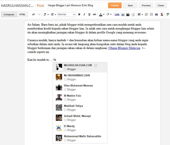 Cara Hargai Blogger Lain Menerusi Entri Blog