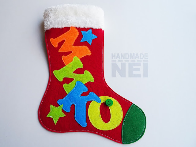 Handmade Nel: Коледен чорап с име "Мико"