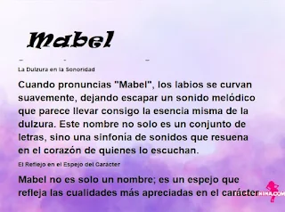 ▷ Significado del nombre Mabel