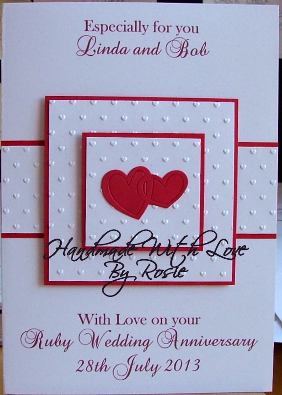 Rosie s Cards  Ruby  Wedding  Anniversary 