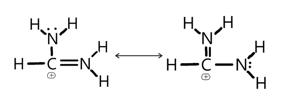 Lewis Dot Structure of CH(NH2)2+